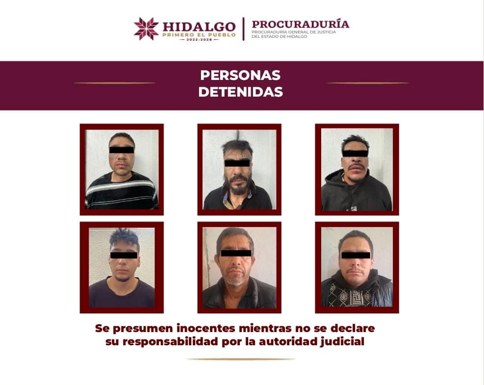 Agencia de Investigación Criminal de la PGJEH detuvo a célula delictiva en Mixquiahuala de Juárez