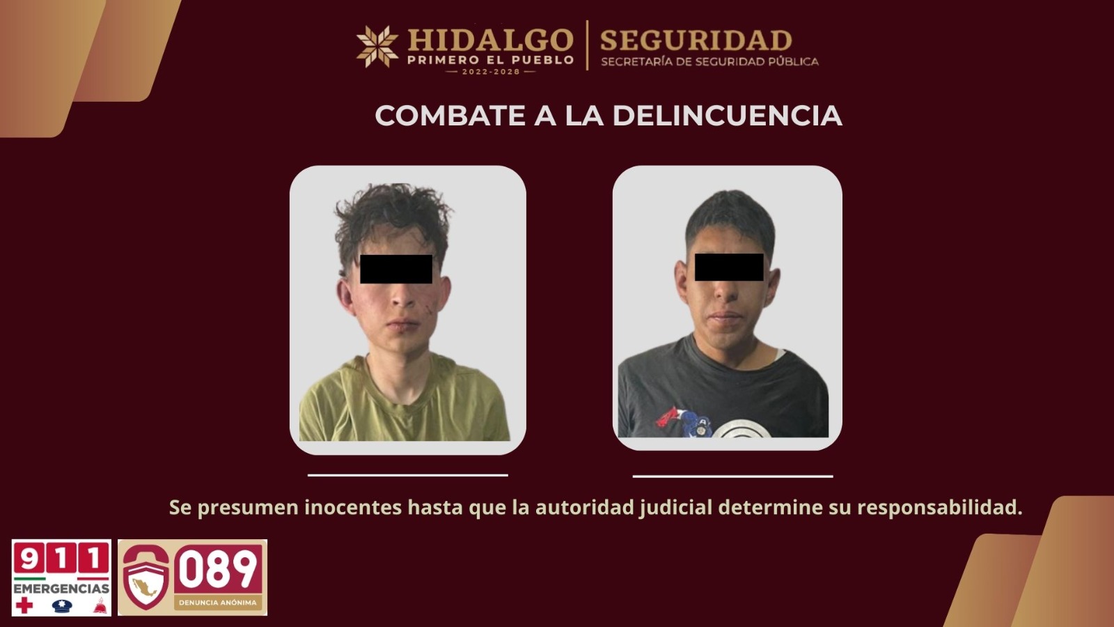 SSPH detiene a 2 responsables por robo de autos de alta gama en Tula de Allende