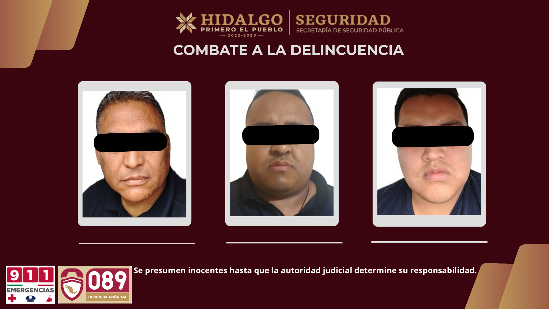 Gabinete de Seguridad ejecuta orden de aprehensión a mandos municipales de Tezontepec de Aldama