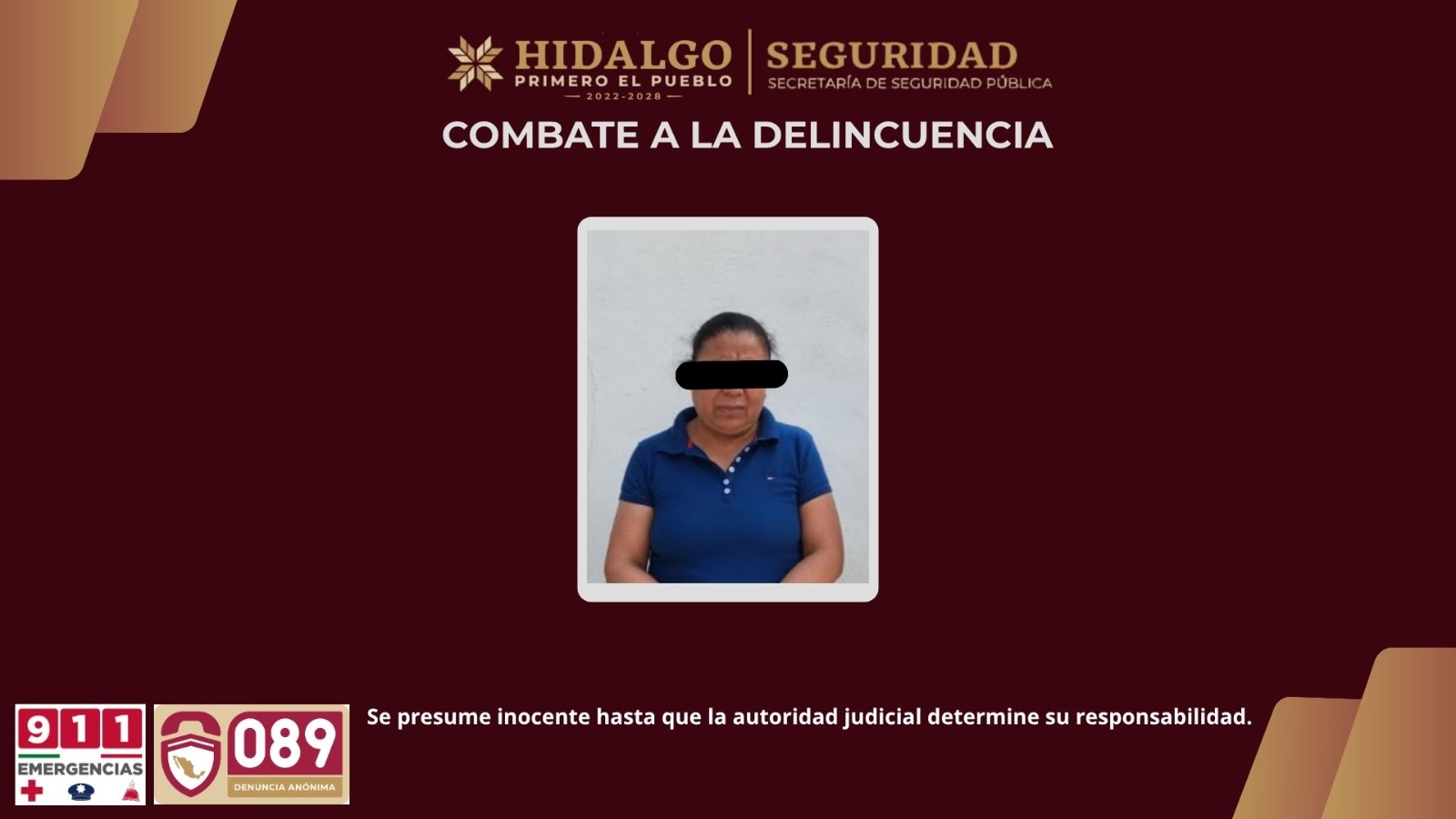 SSPH asegura a mujer por extorsión a comerciantes en Central de Abastos de Tezontepec de Aldama