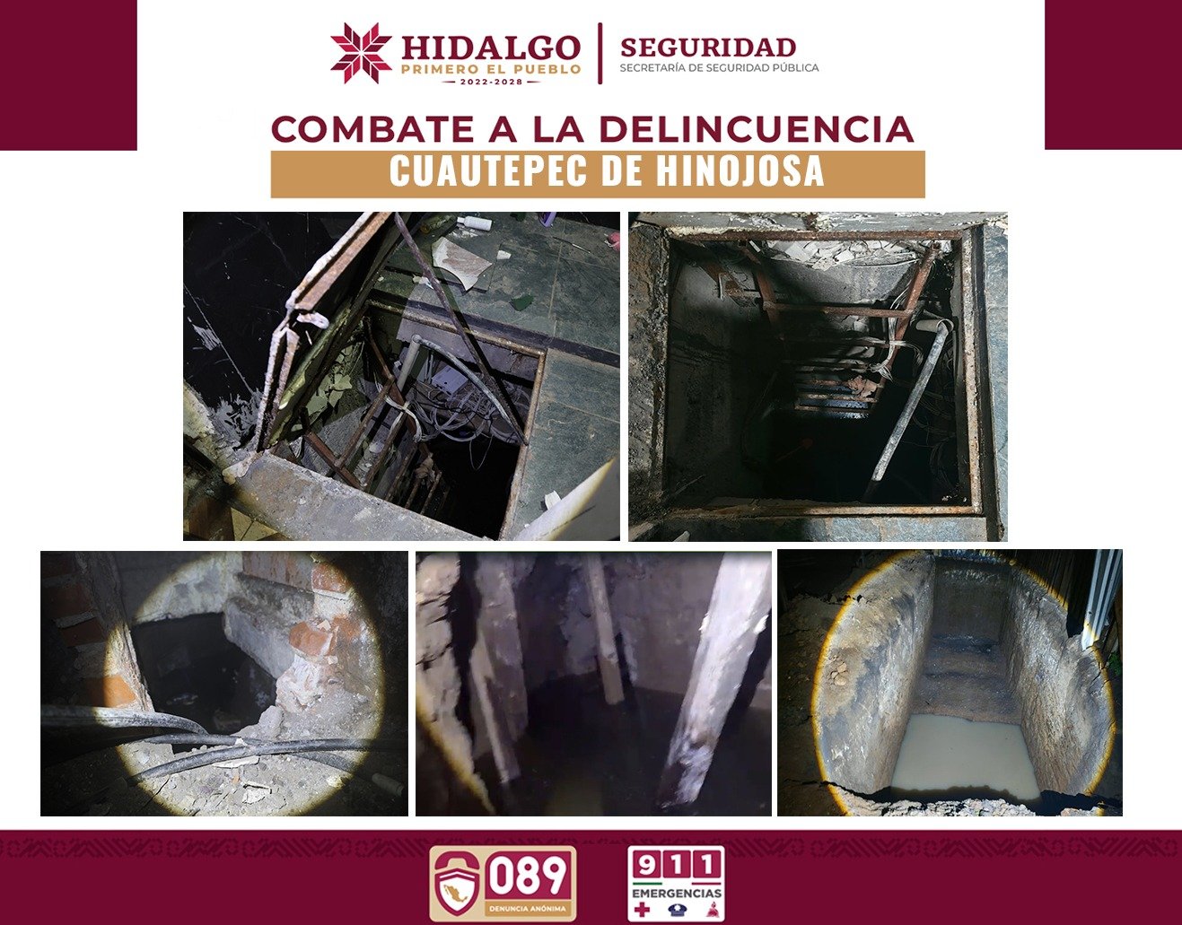 SSPH desmantela laboratorio clandestino y descubre túnel en Cuautepec